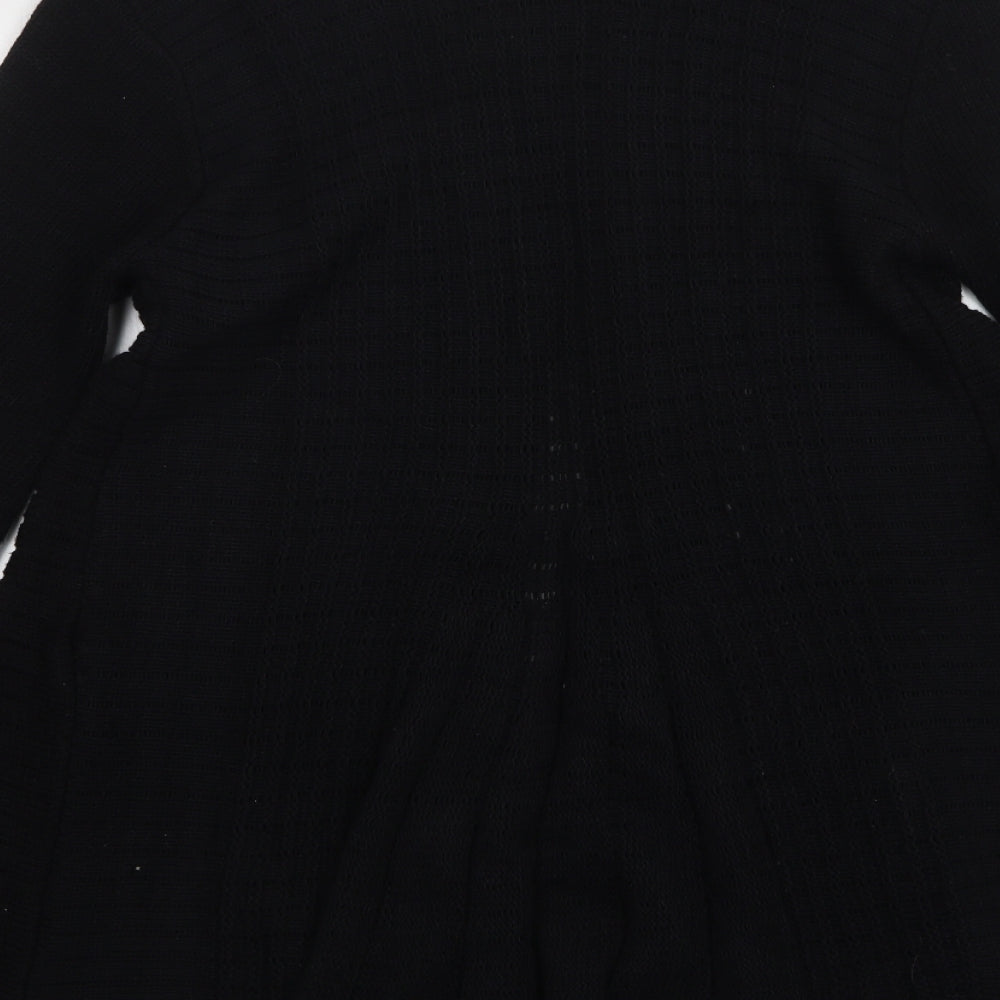 Pure & Natural Womens Black V-Neck Polyester Cardigan Jumper Size M