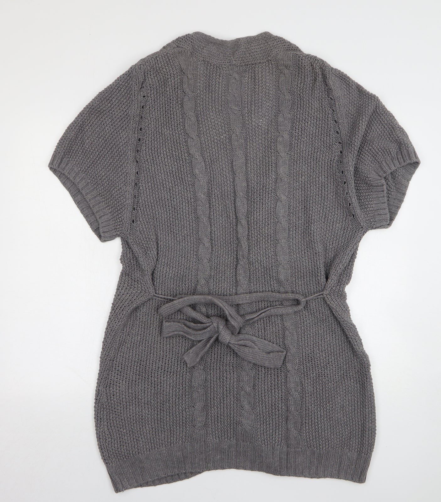 H&M Womens Grey V-Neck Cotton Cardigan Jumper Size L