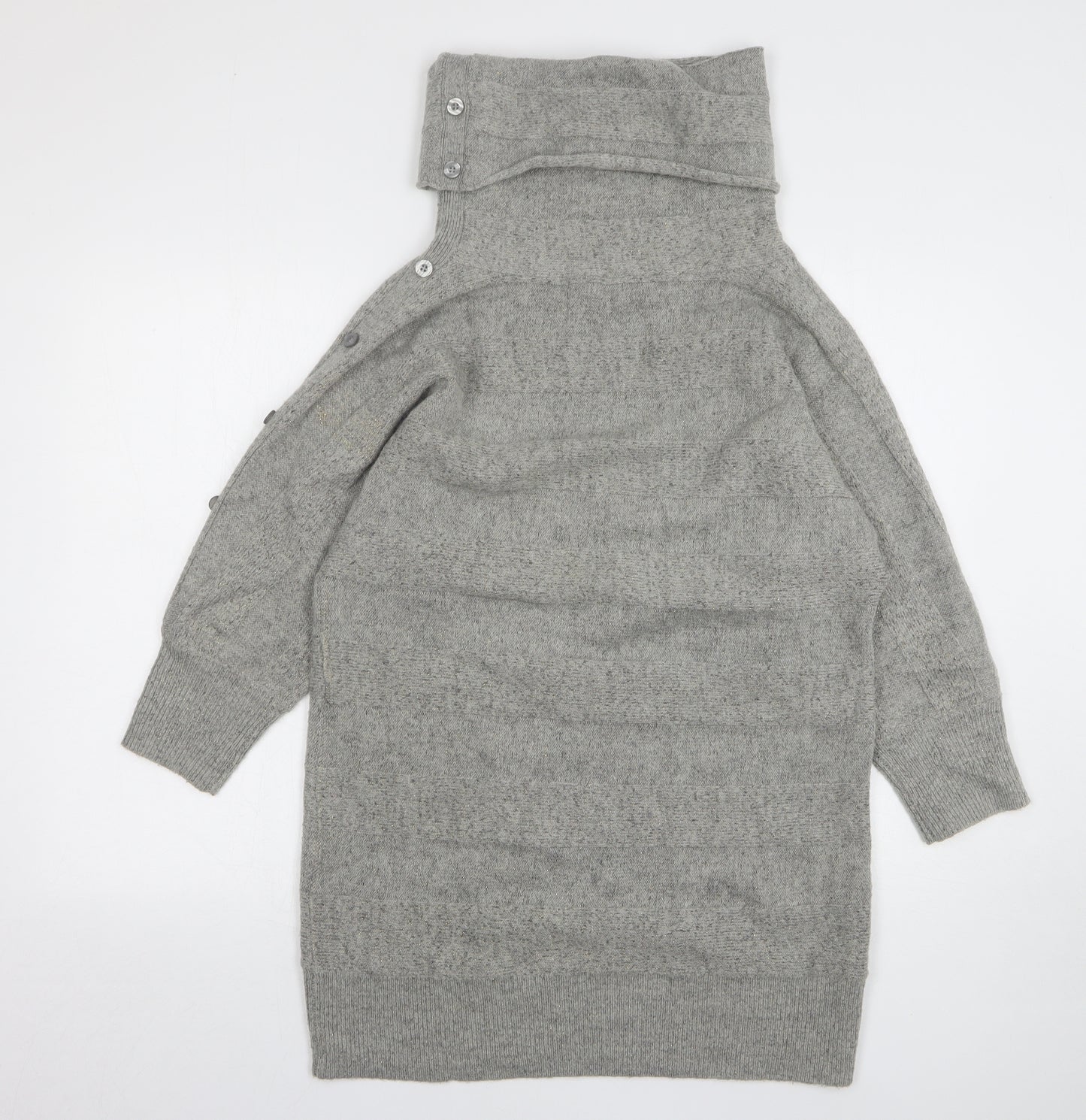 Wallis Womens Grey Roll Neck Acrylic Pullover Jumper Size M