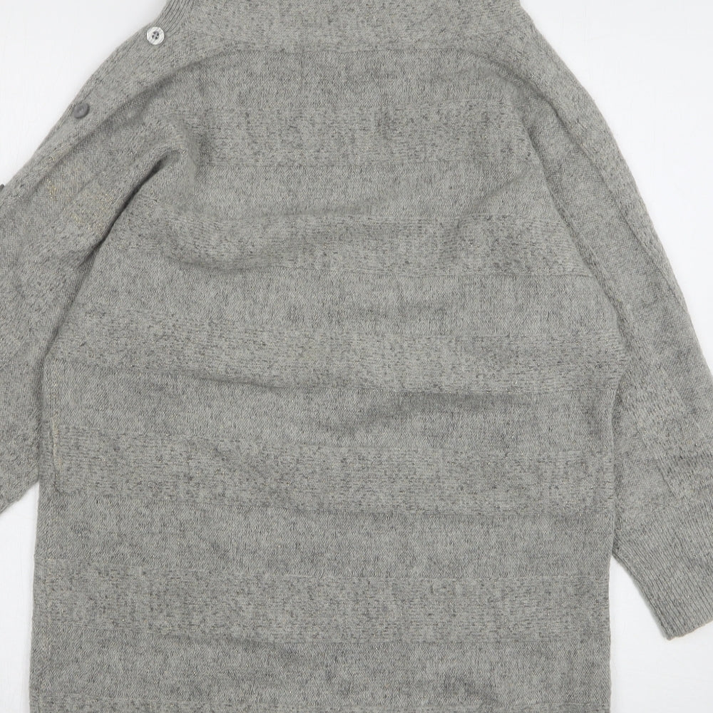 Wallis Womens Grey Roll Neck Acrylic Pullover Jumper Size M