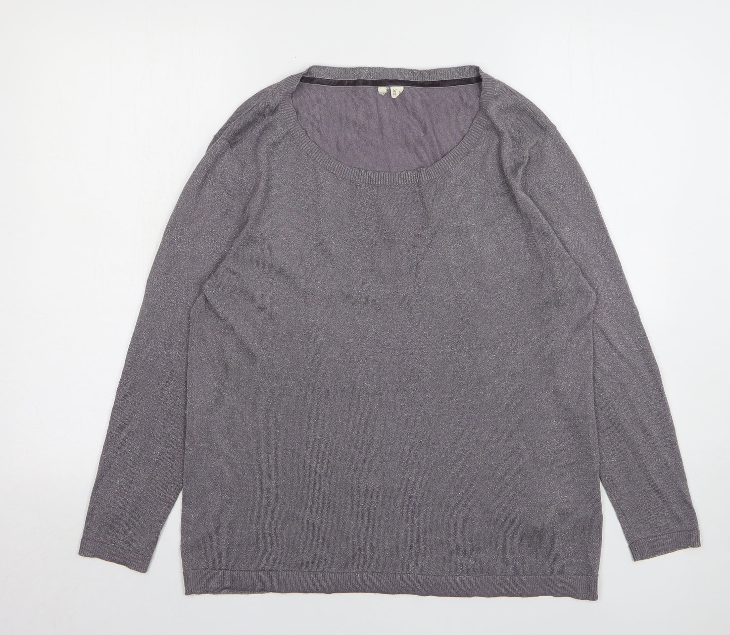 White Stuff Womens Grey Round Neck Viscose Pullover Jumper Size 16