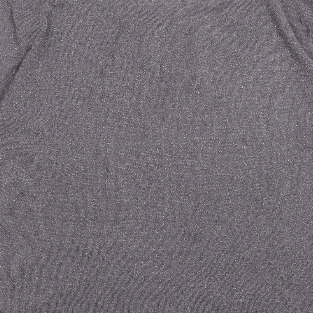White Stuff Womens Grey Round Neck Viscose Pullover Jumper Size 16