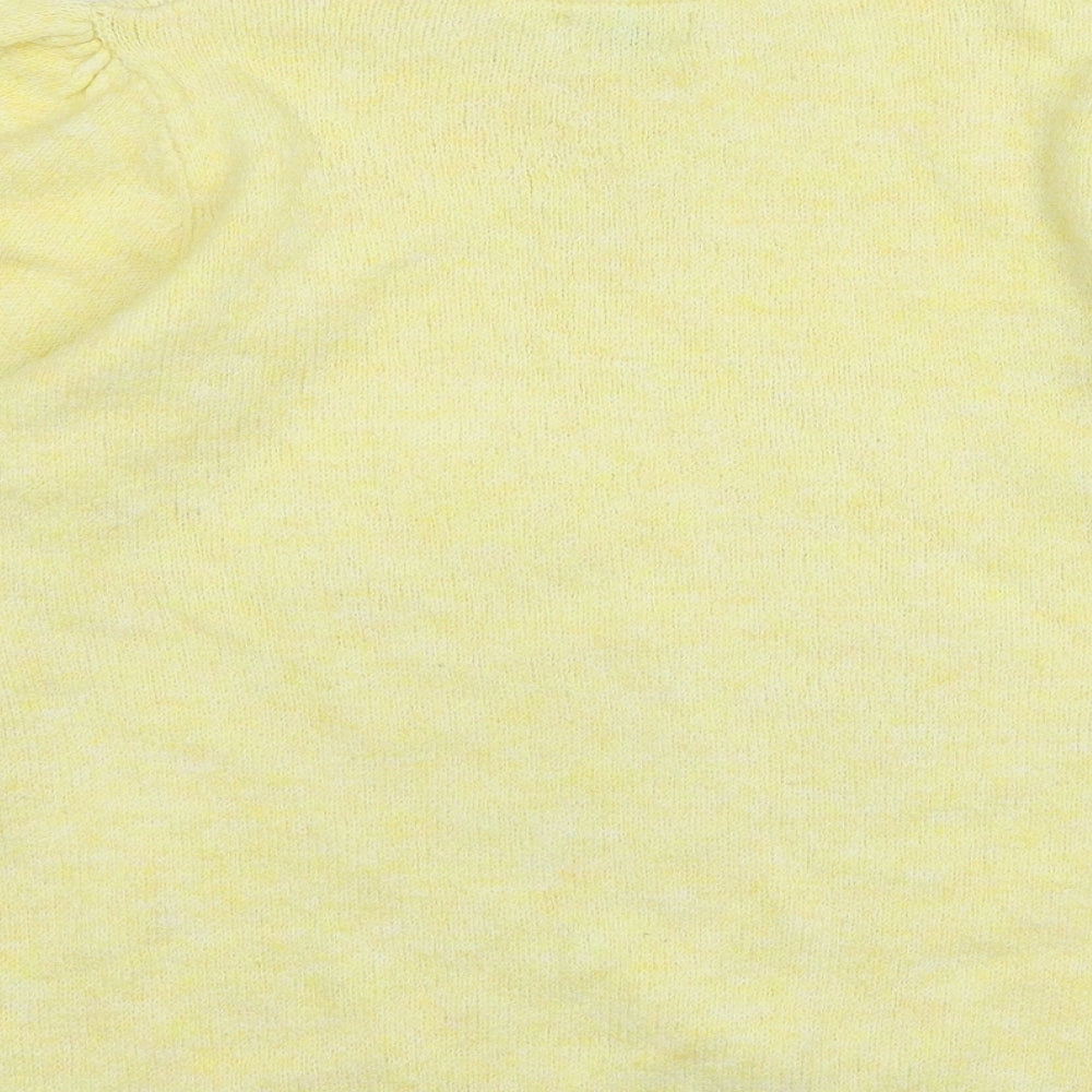 Papaya Womens Yellow Round Neck Acrylic Pullover Jumper Size L