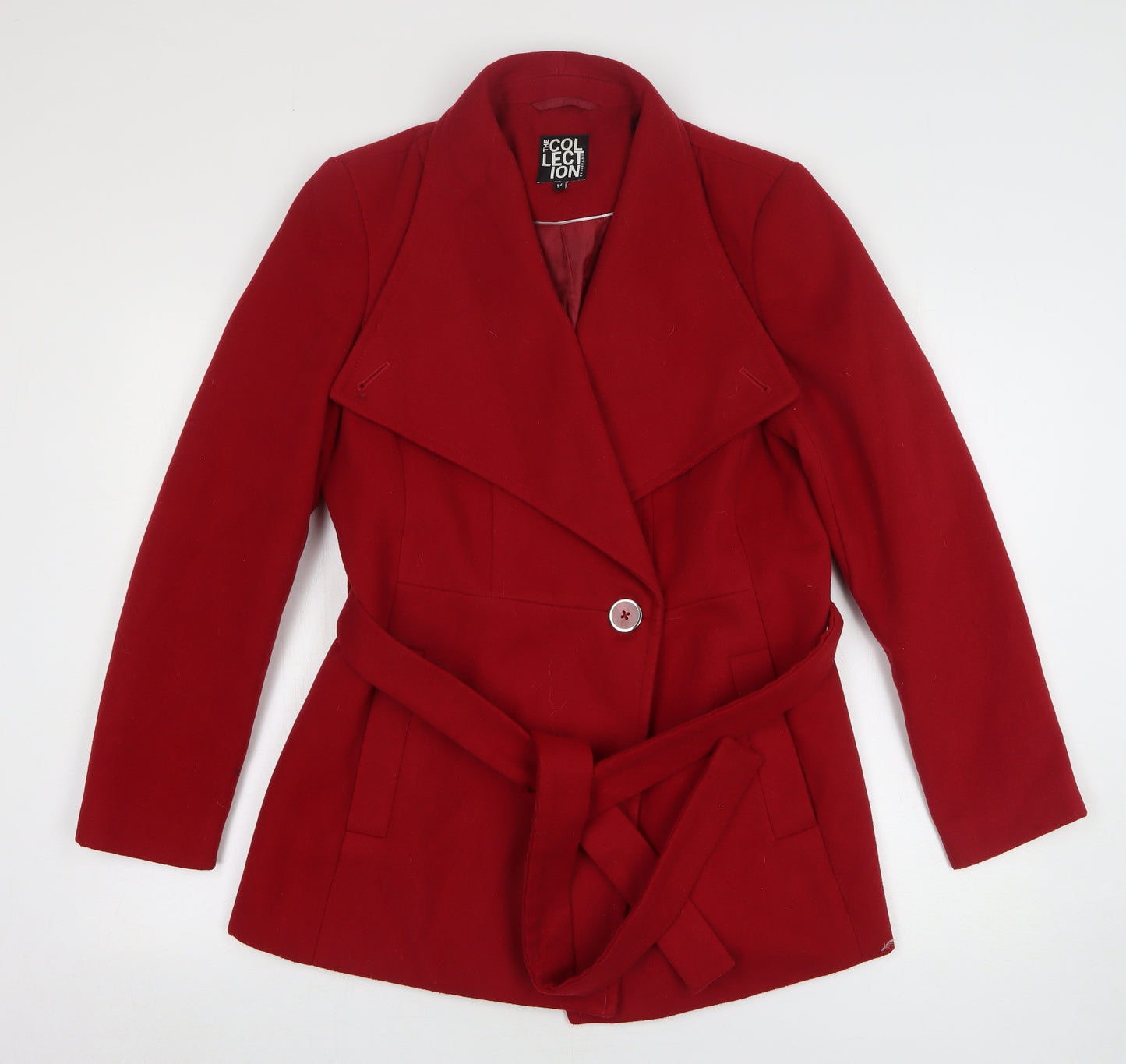 Debenhams Womens Red Overcoat Coat Size 14