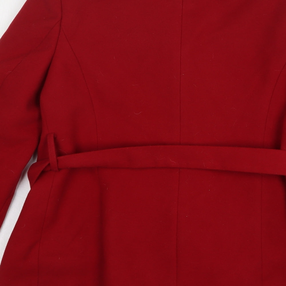Debenhams Womens Red Overcoat Coat Size 14