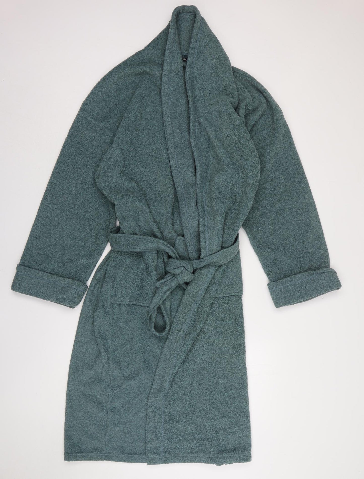 BHS Mens Green Solid Polyester Gown Size L