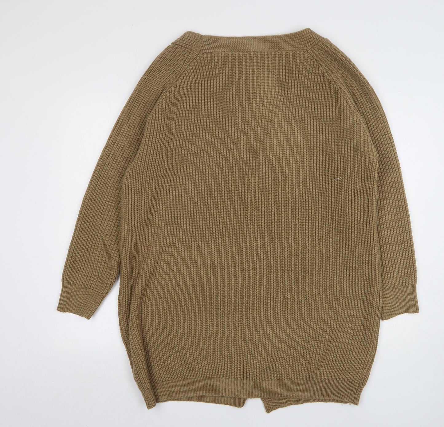 Shein Womens Brown V-Neck Acrylic Cardigan Jumper Size 12