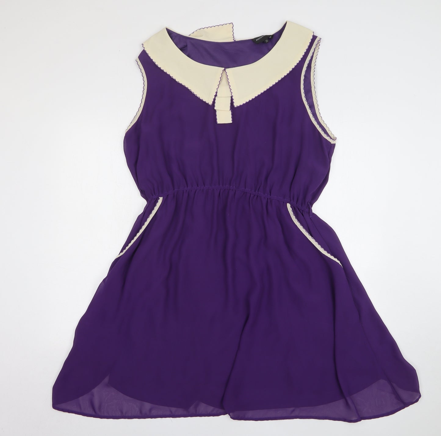 Anonymous Womens Purple Polyester Fit & Flare Size 20 Collared