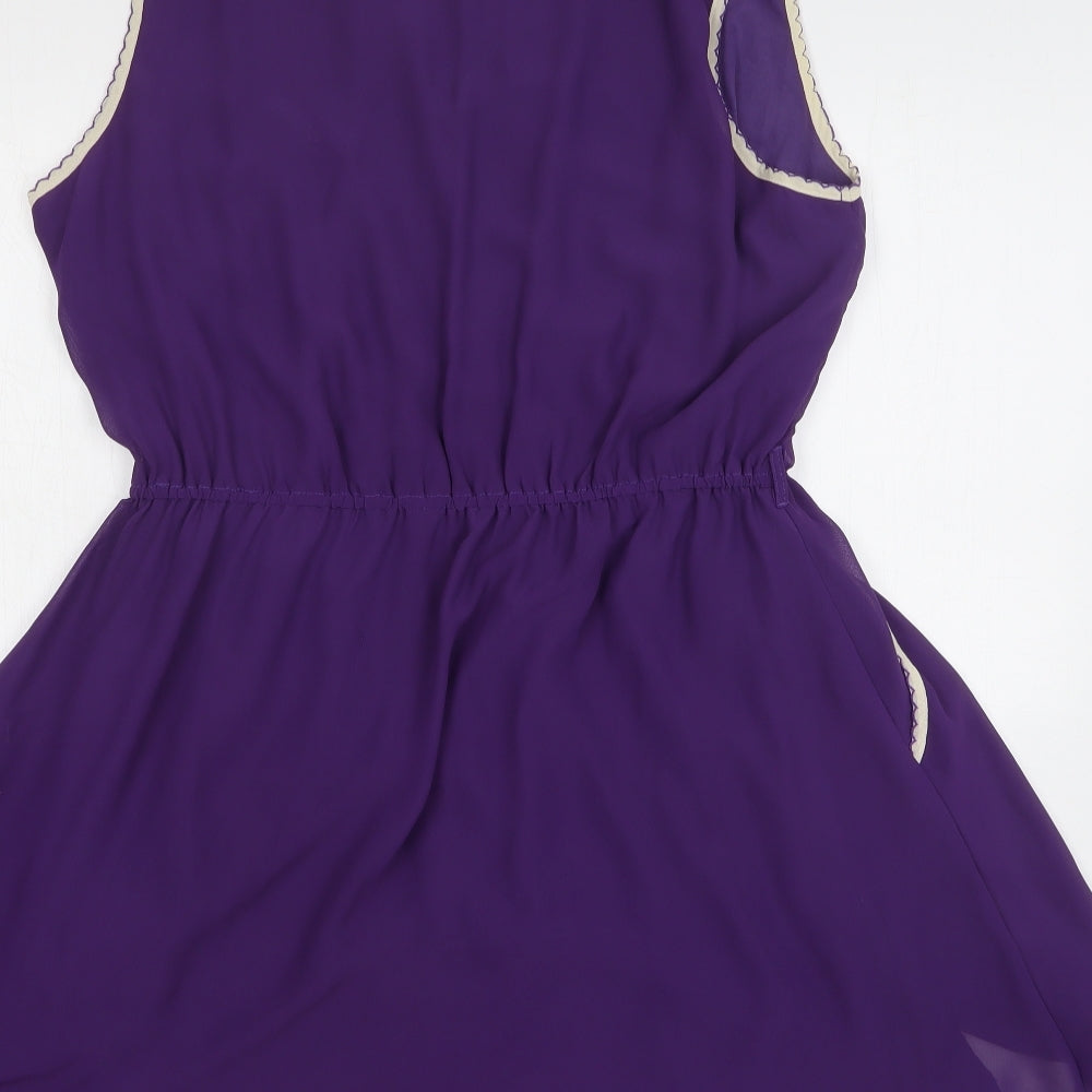 Anonymous Womens Purple Polyester Fit & Flare Size 20 Collared