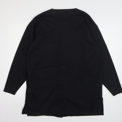 South Lodge Womens Black Round Neck Polyester Cardigan Jumper Size M
