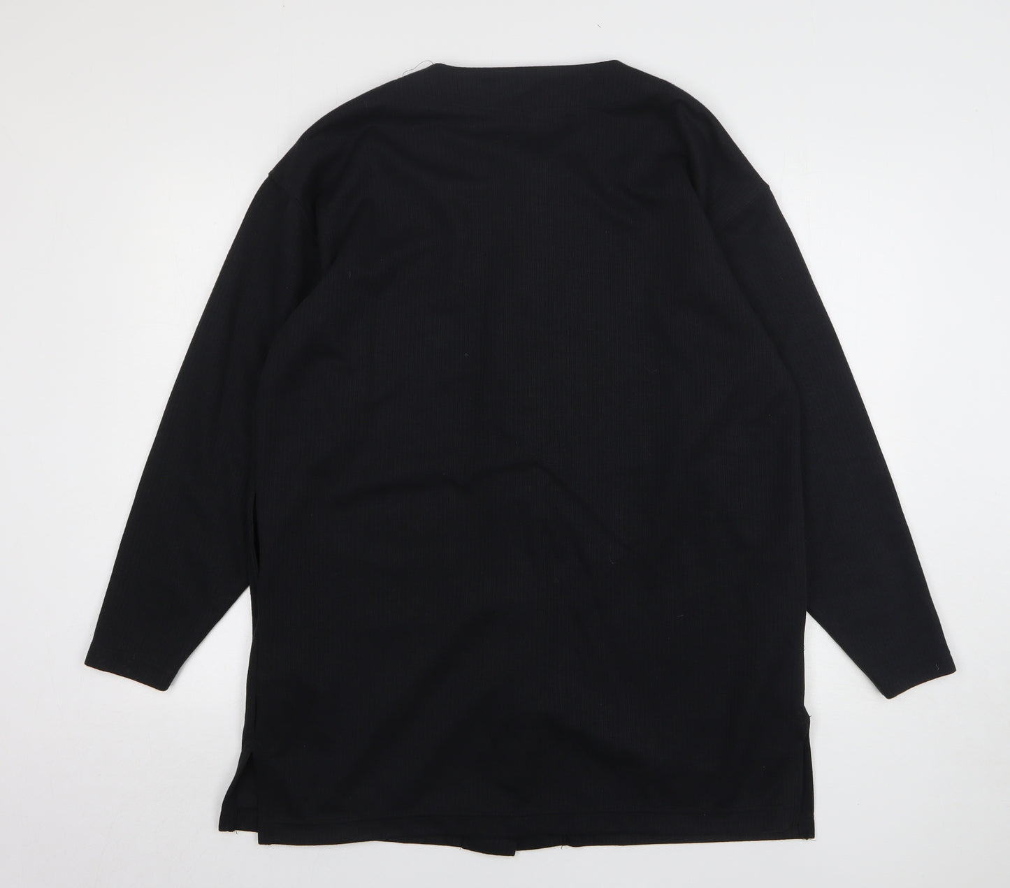 South Lodge Womens Black Round Neck Polyester Cardigan Jumper Size M