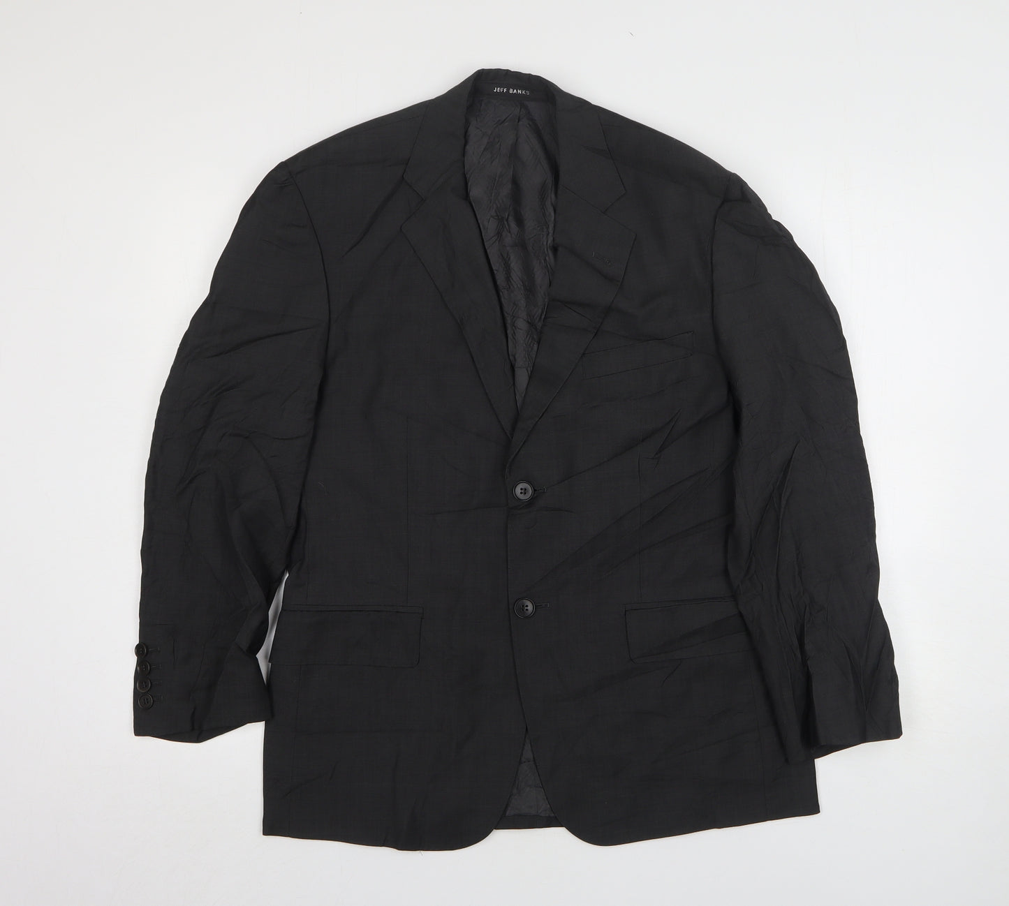 Jeff Banks Mens Grey Wool Jacket Suit Jacket Size 38