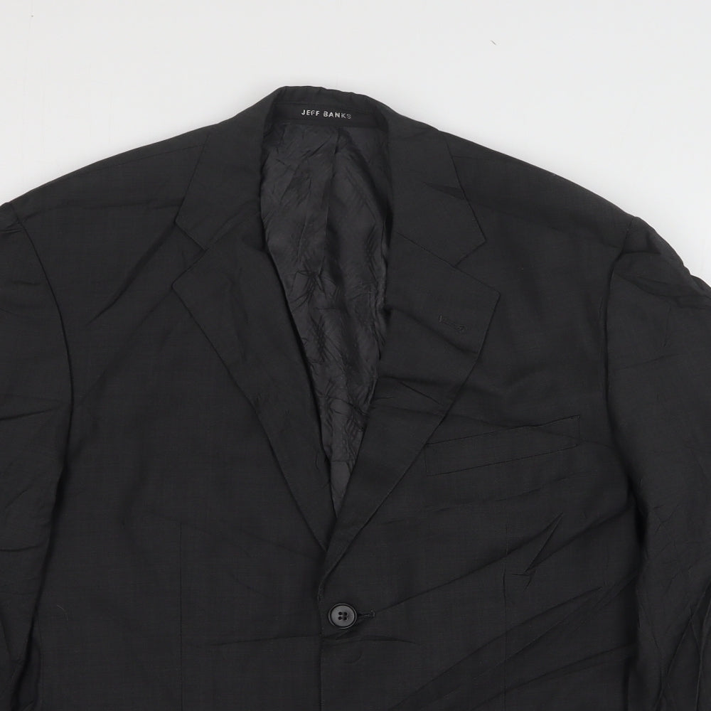 Jeff Banks Mens Grey Wool Jacket Suit Jacket Size 38