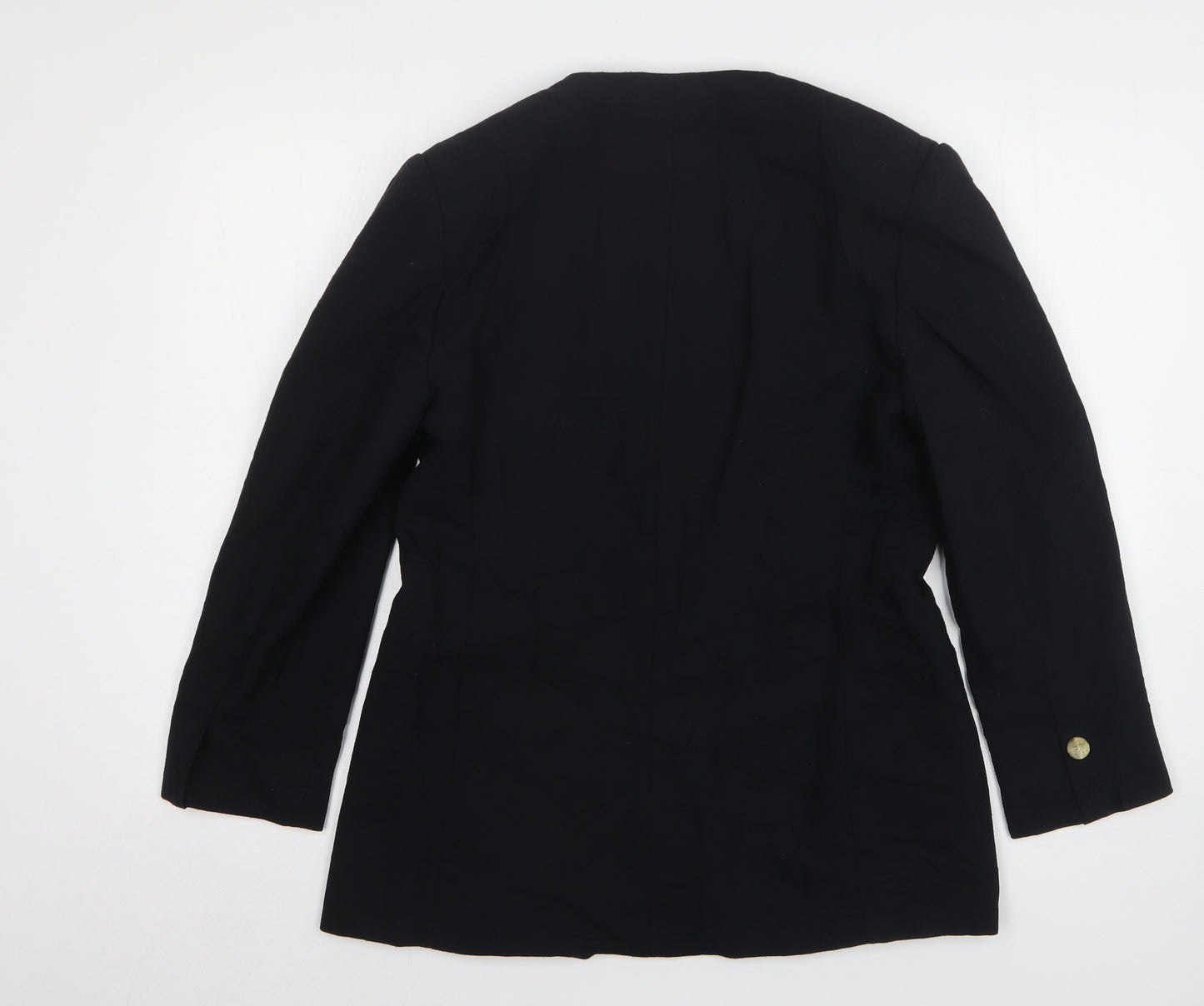 NicoNico Womens Black Polyester Jacket Blazer Size 12