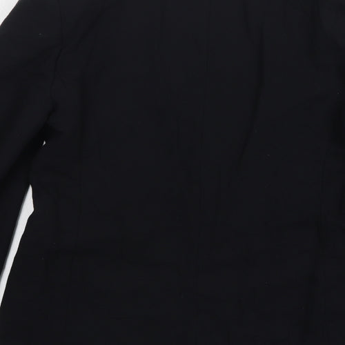 NicoNico Womens Black Polyester Jacket Blazer Size 12