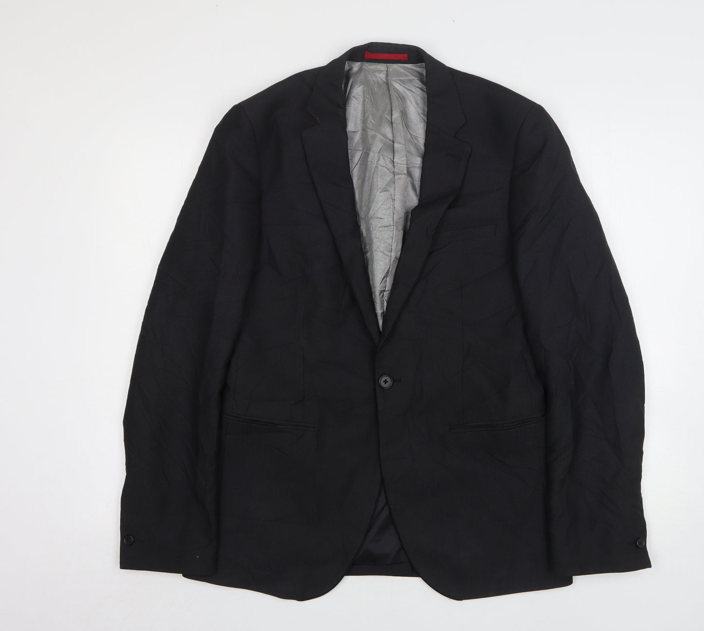 Ventuno 21 Mens Black Striped Polyester Jacket Suit Jacket Size 38