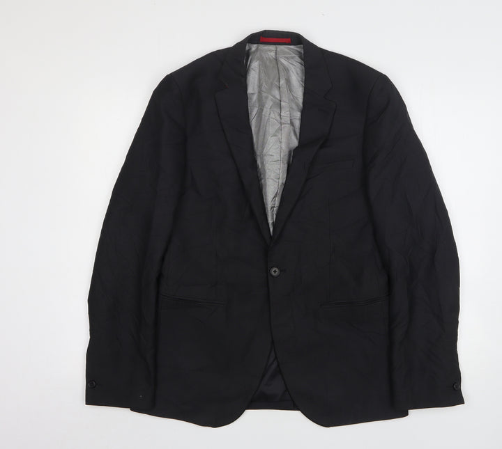 Ventuno 21 Mens Black Striped Polyester Jacket Suit Jacket Size 38