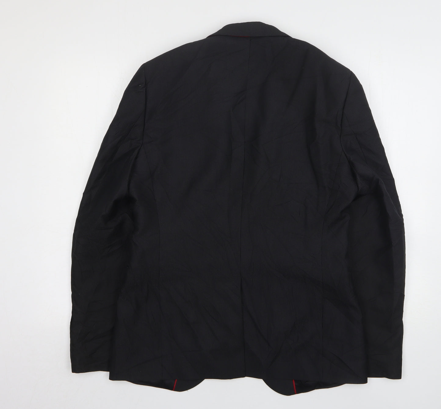 Ventuno 21 Mens Black Striped Polyester Jacket Suit Jacket Size 38