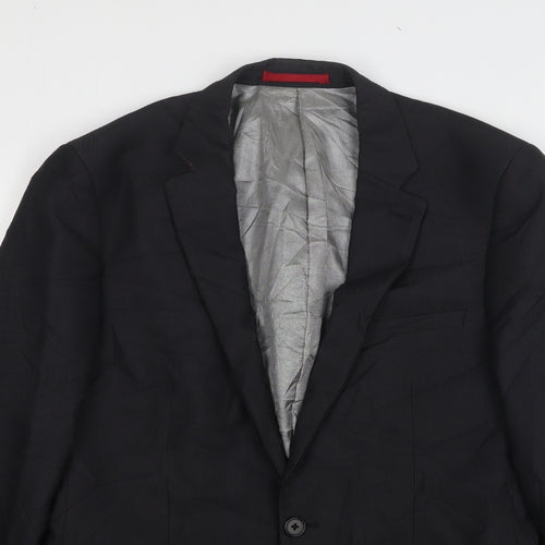 Ventuno 21 Mens Black Striped Polyester Jacket Suit Jacket Size 38