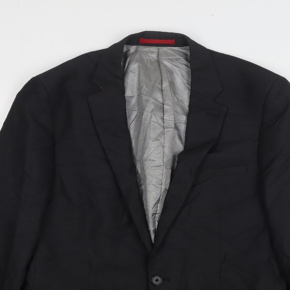 Ventuno 21 Mens Black Striped Polyester Jacket Suit Jacket Size 38