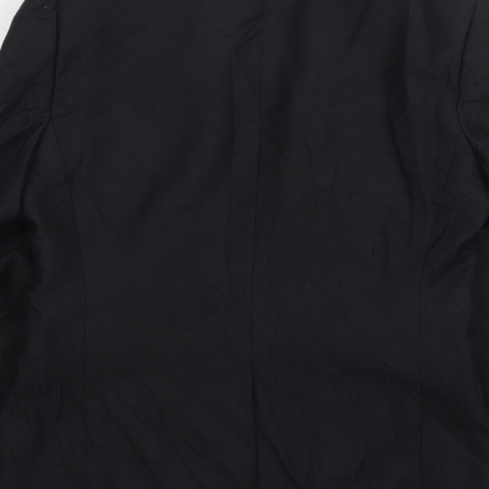 Ventuno 21 Mens Black Striped Polyester Jacket Suit Jacket Size 38