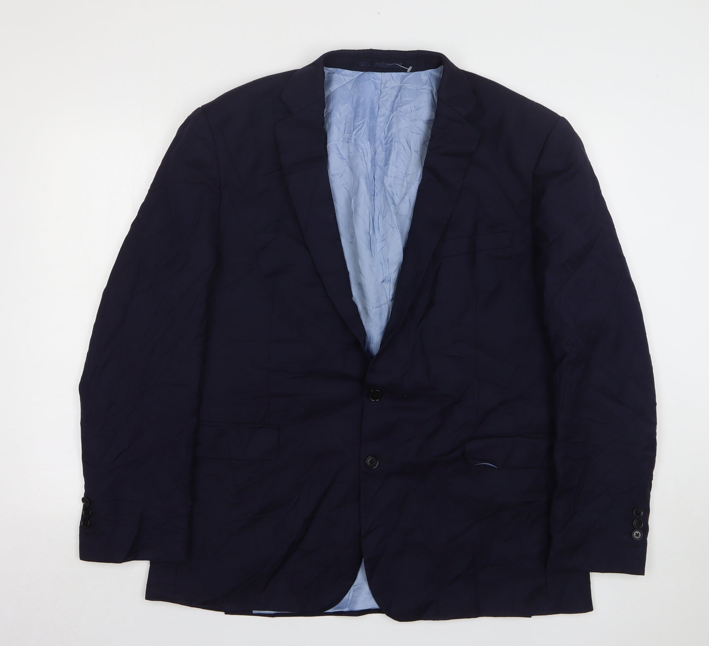 Charles Tyrwhitt Mens Blue Wool Jacket Suit Jacket Size 46