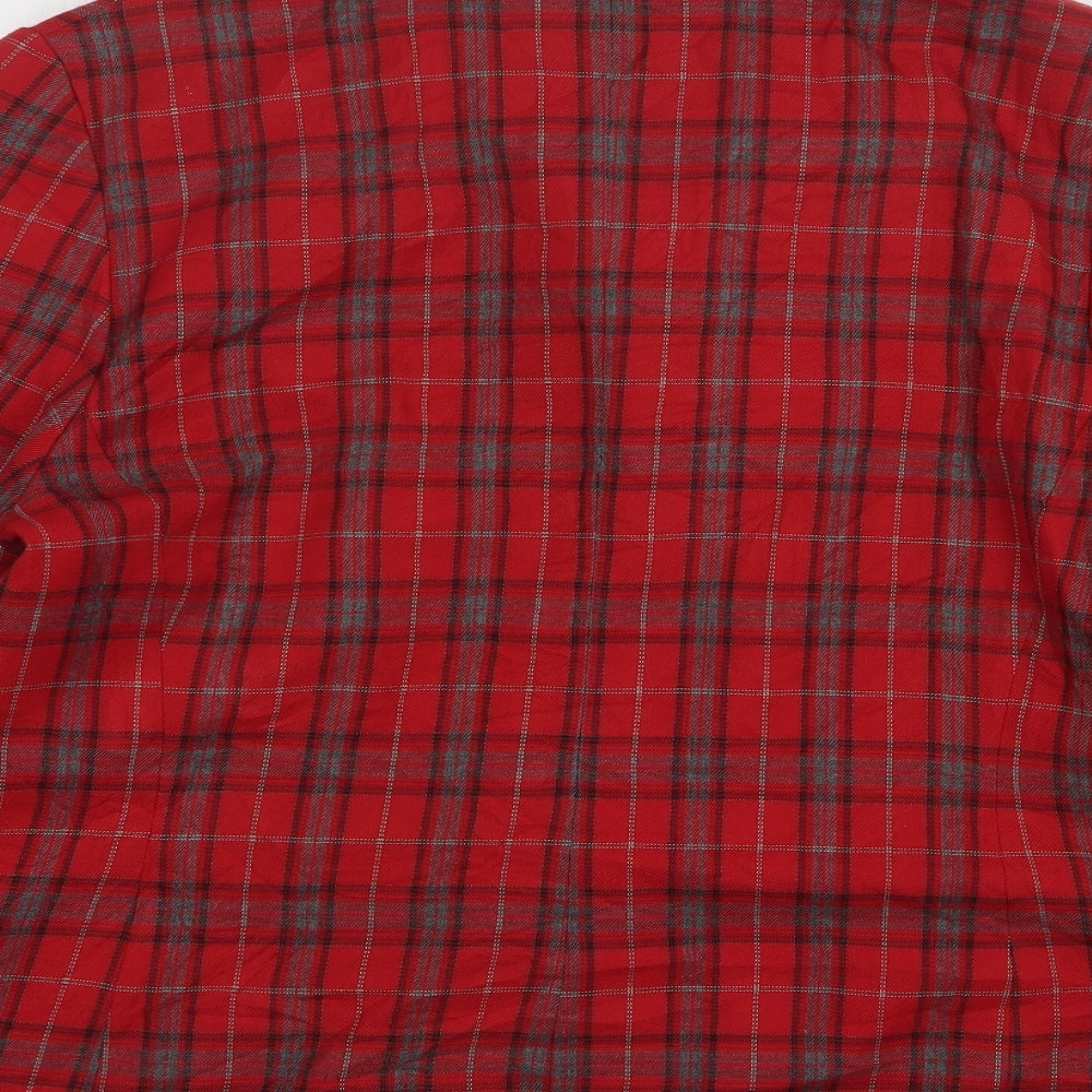 Mackays Womens Red Plaid Polyester Jacket Suit Jacket Size 20