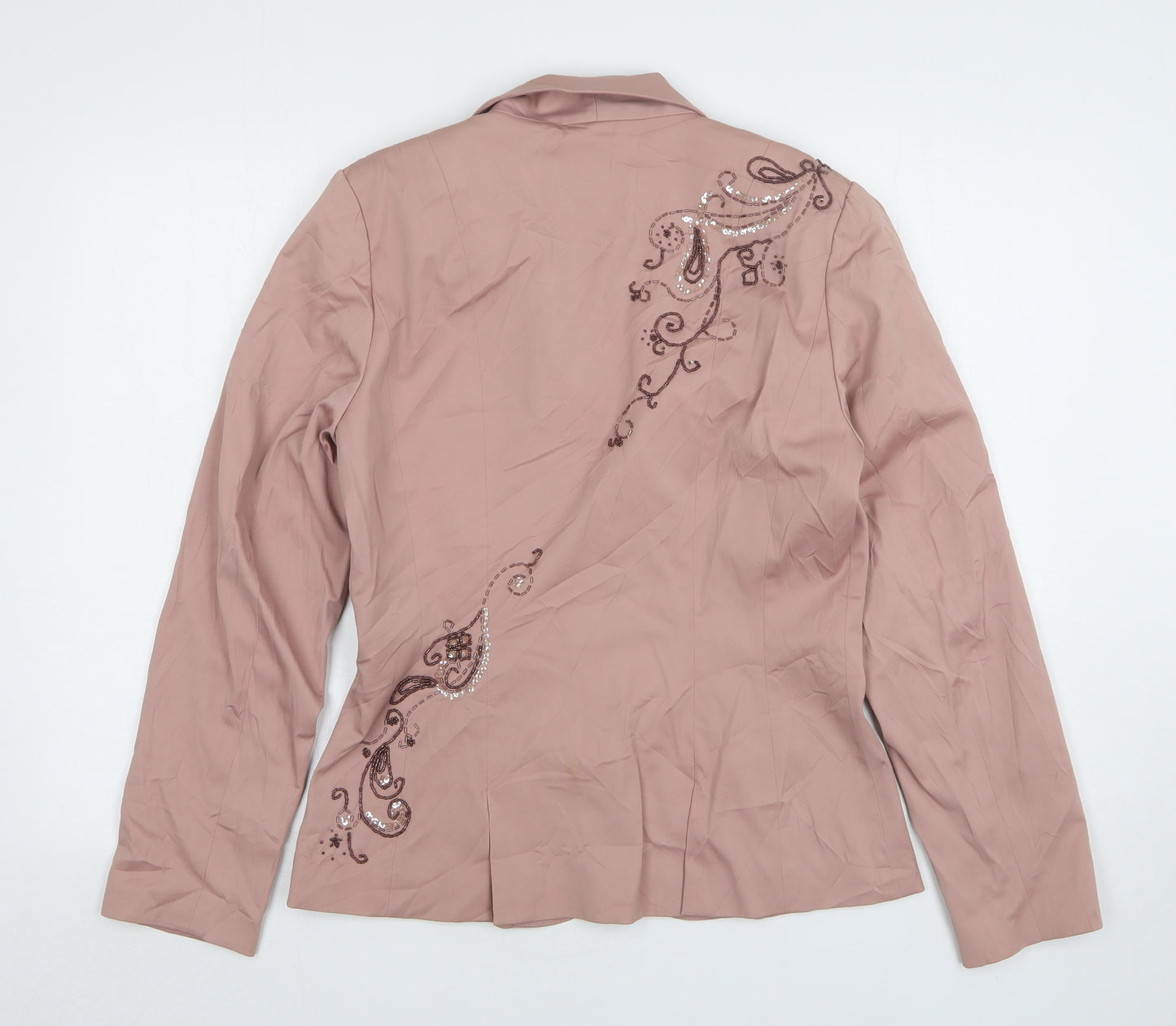 Warehouse Womens Pink Floral Cotton Jacket Suit Jacket Size 14