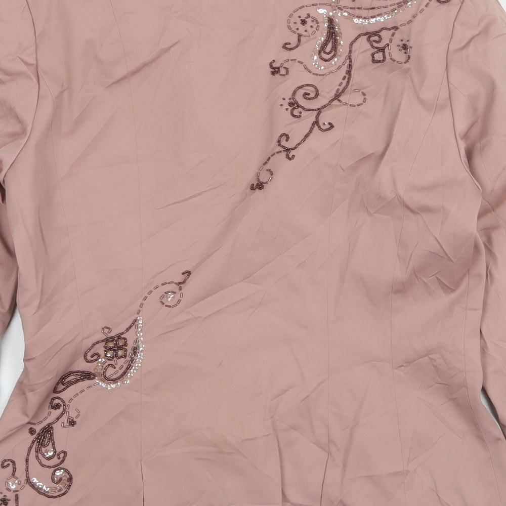 Warehouse Womens Pink Floral Cotton Jacket Suit Jacket Size 14