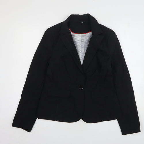 New Look Womens Black Polyester Jacket Suit Jacket Size 14