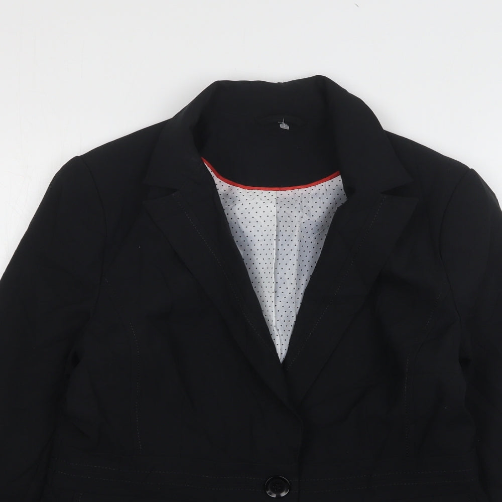 New Look Womens Black Polyester Jacket Suit Jacket Size 14