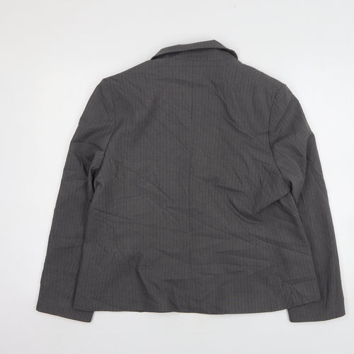 Marks and Spencer Womens Grey Striped Polyester Jacket Suit Jacket Size 18