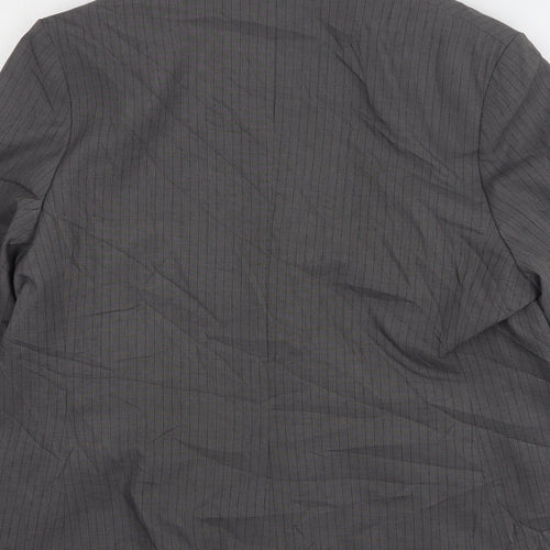 Marks and Spencer Womens Grey Striped Polyester Jacket Suit Jacket Size 18