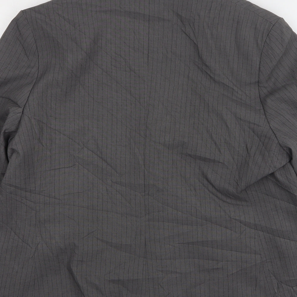 Marks and Spencer Womens Grey Striped Polyester Jacket Suit Jacket Size 18