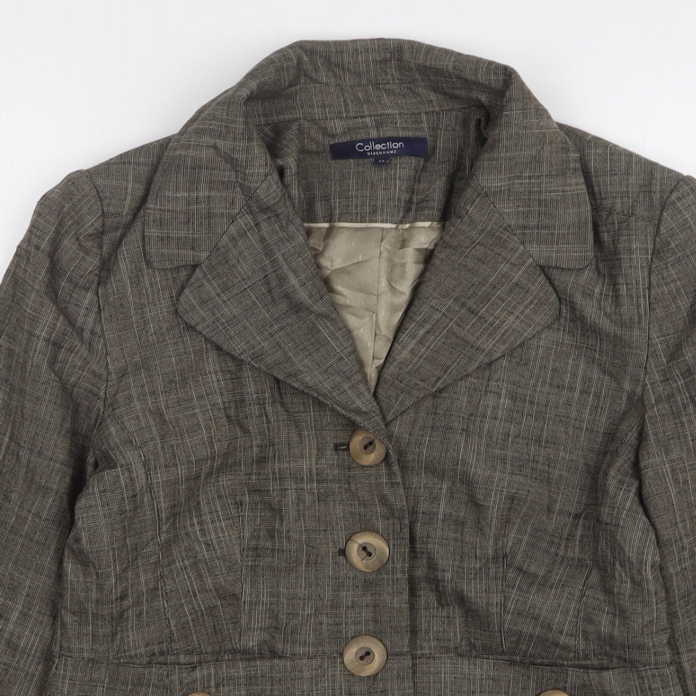 Debenhams Womens Brown Polyester Jacket Suit Jacket Size 16