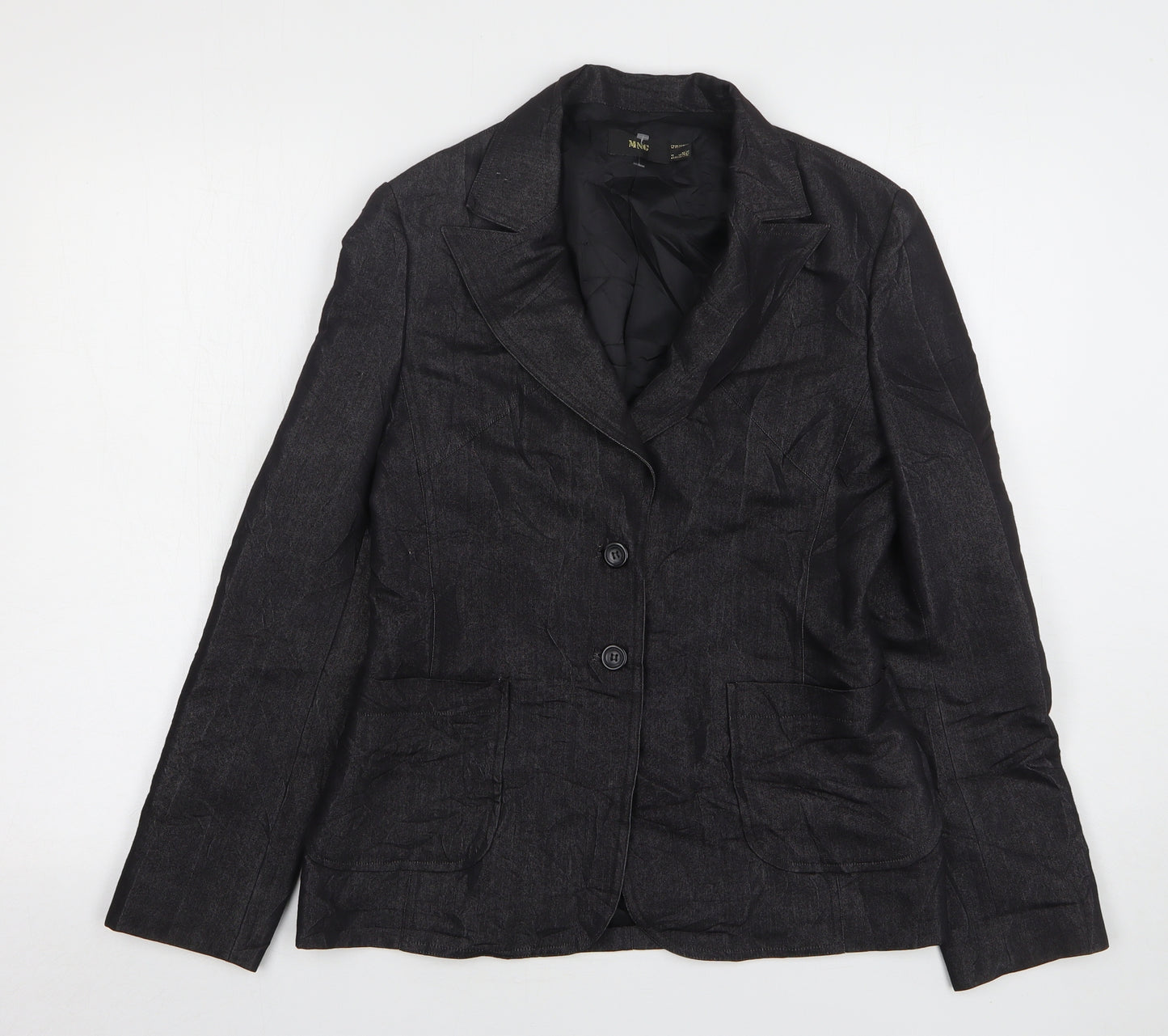 MNG Womens Black Viscose Jacket Suit Jacket Size 12
