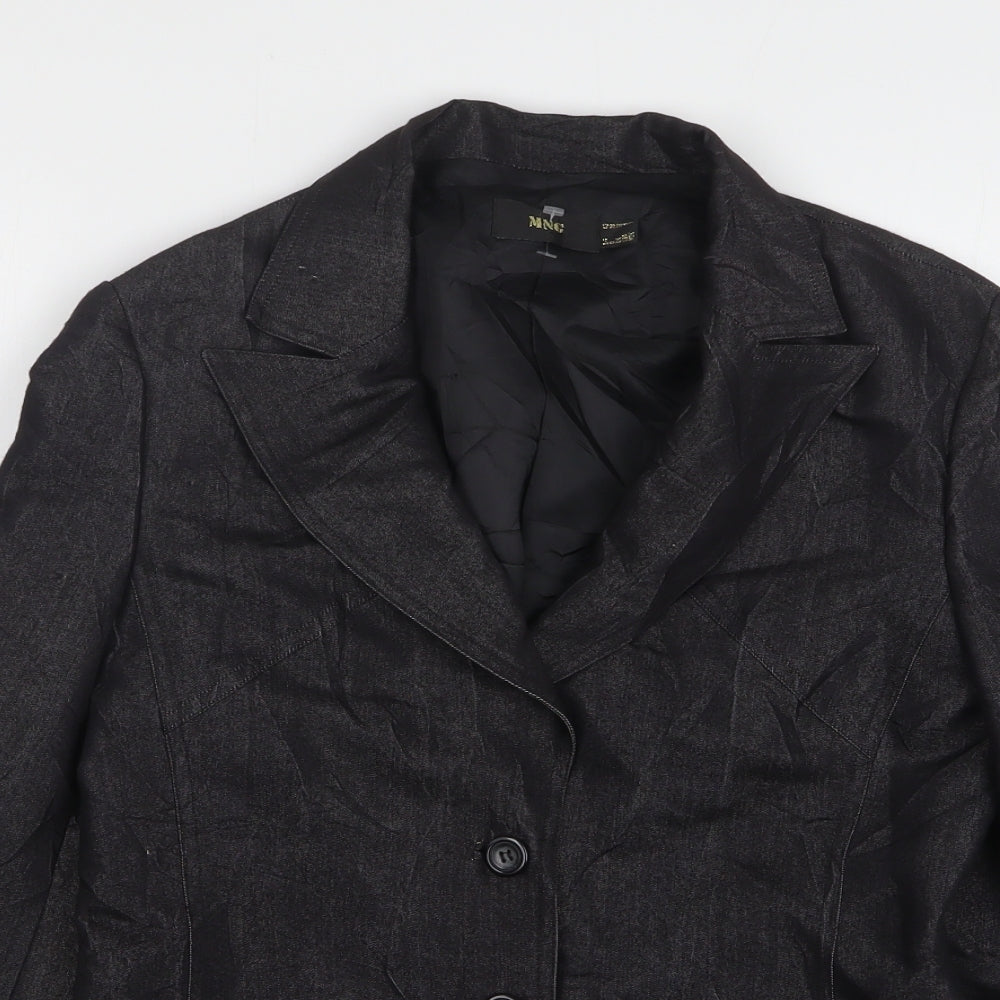MNG Womens Black Viscose Jacket Suit Jacket Size 12