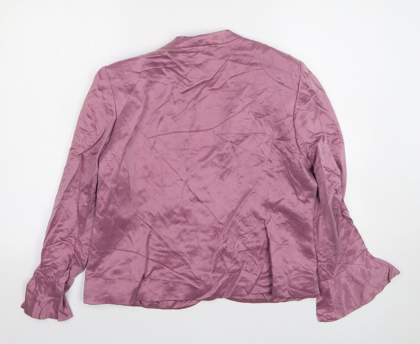 County Casuals Womens Pink Cupro Jacket Blazer Size 14