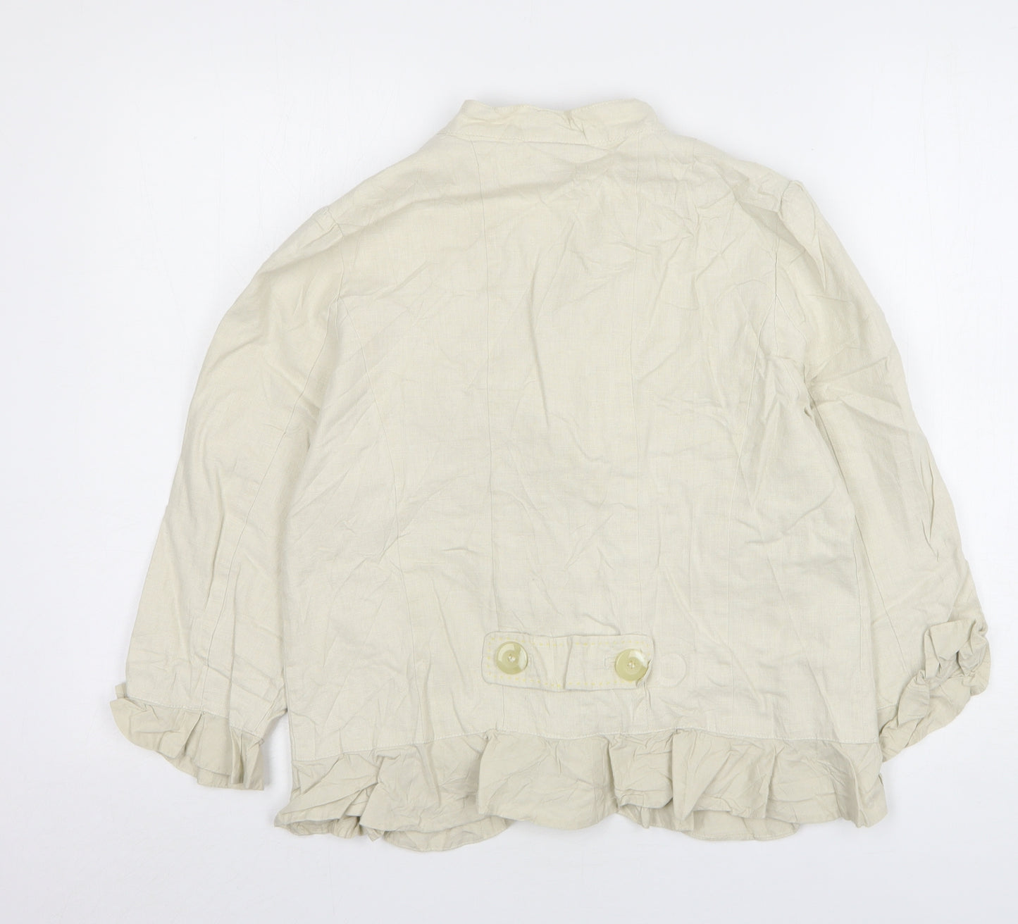 Soon Womens Beige Linen Jacket Blazer Size 16