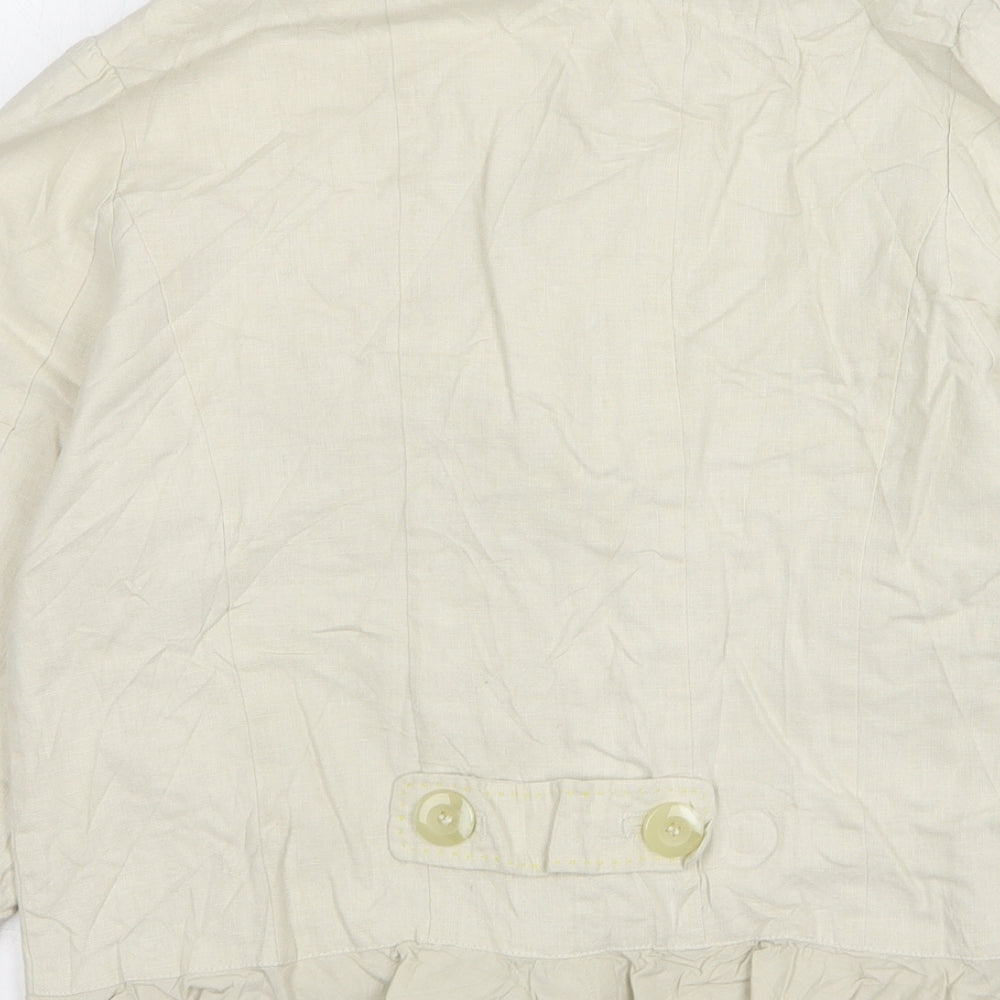 Soon Womens Beige Linen Jacket Blazer Size 16