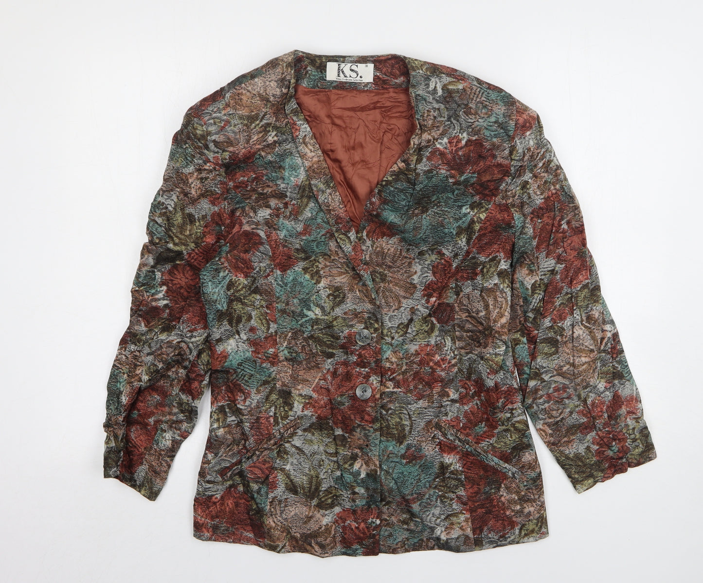 Klaus Steilman Womens Multicoloured Floral Cotton Jacket Blazer Size 10