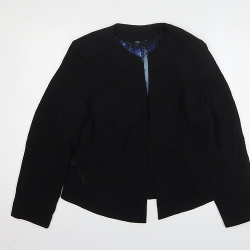 F&F Womens Black Polyester Jacket Blazer Size 16