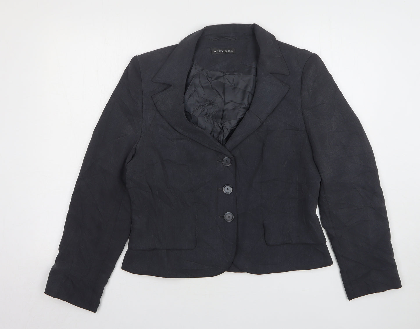 Alex & CO Womens Grey Triacetate Jacket Suit Jacket Size 14