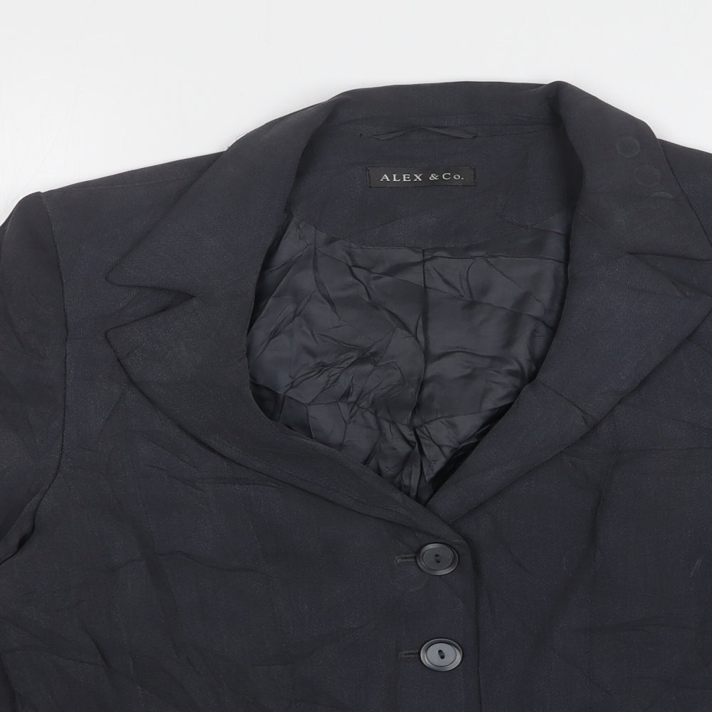 Alex & CO Womens Grey Triacetate Jacket Suit Jacket Size 14