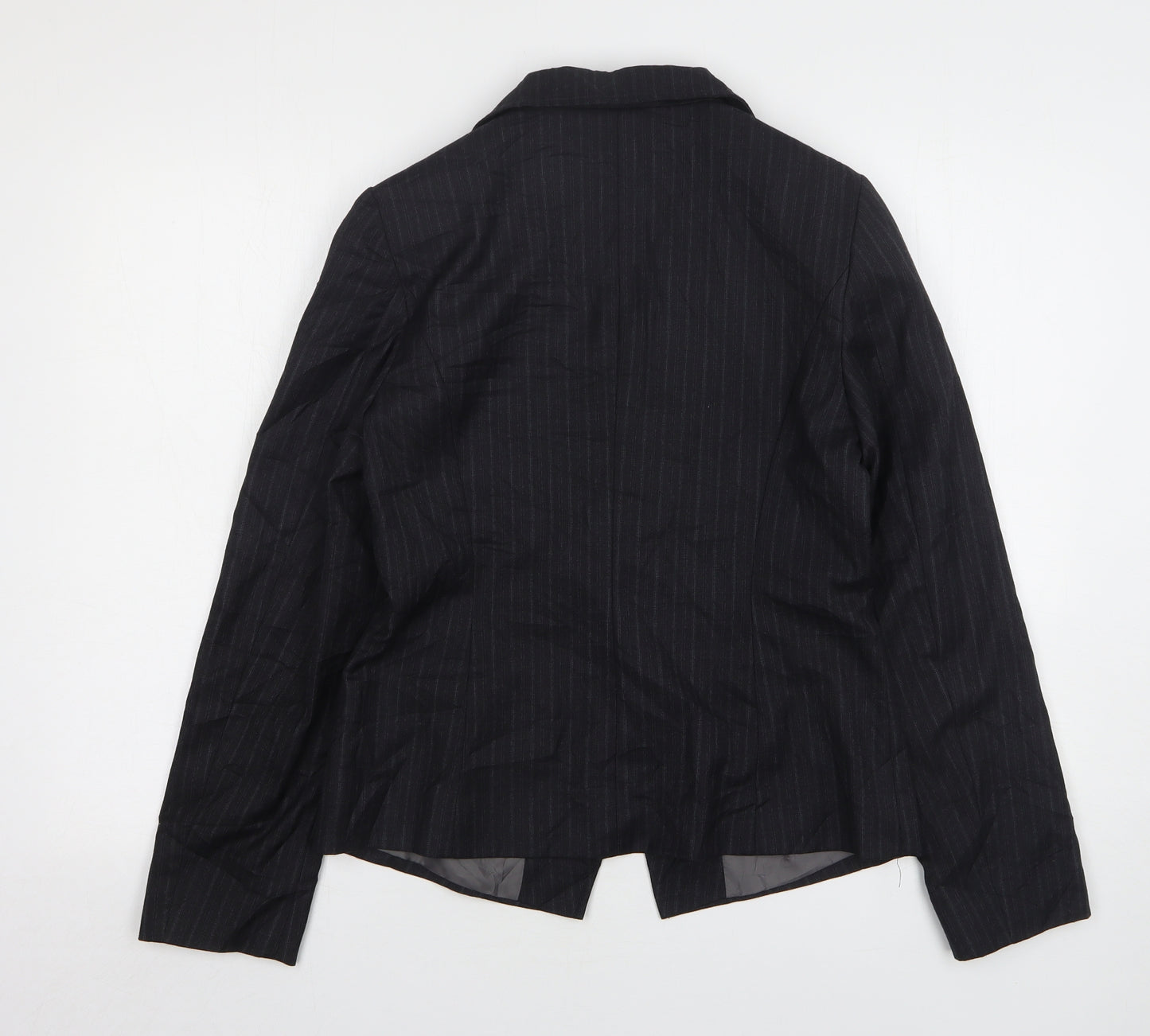 George Womens Grey Striped Polyester Jacket Suit Jacket Size 12