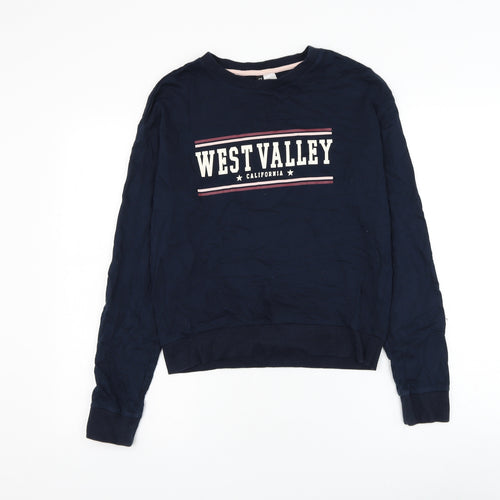 Divided by H&M Womens Blue Cotton Pullover Sweatshirt Size XS Pullover - California