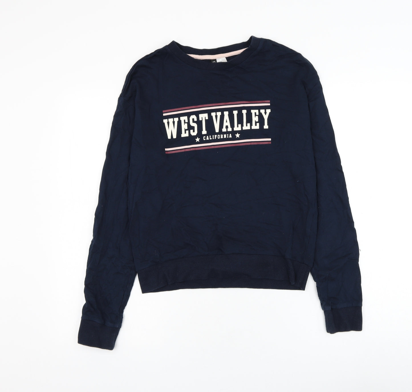 Divided by H&M Womens Blue Cotton Pullover Sweatshirt Size XS Pullover - California