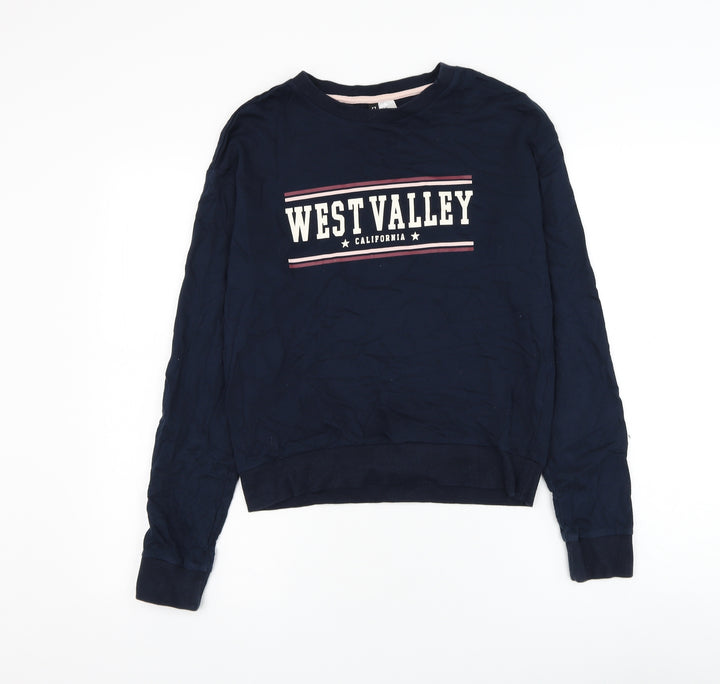 Divided by H&M Womens Blue Cotton Pullover Sweatshirt Size XS Pullover - California