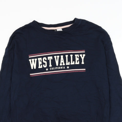 Divided by H&M Womens Blue Cotton Pullover Sweatshirt Size XS Pullover - California