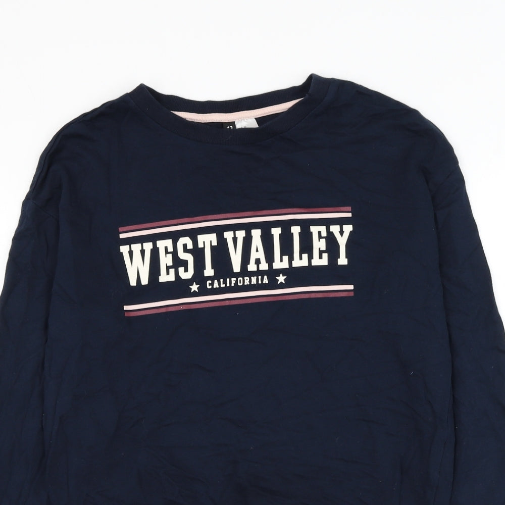 Divided by H&M Womens Blue Cotton Pullover Sweatshirt Size XS Pullover - California